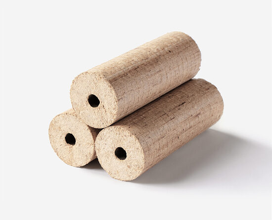 Bērza kokskaidu briketes FIZISKĀM PERSONĀM (Eksporta apaļās)